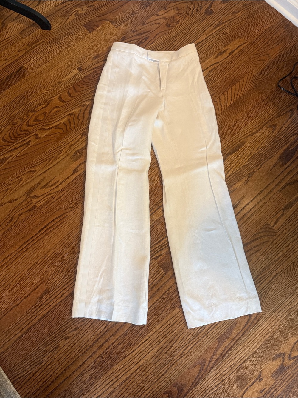 Women's white Tuxedo Wide-Leg Linen Pants